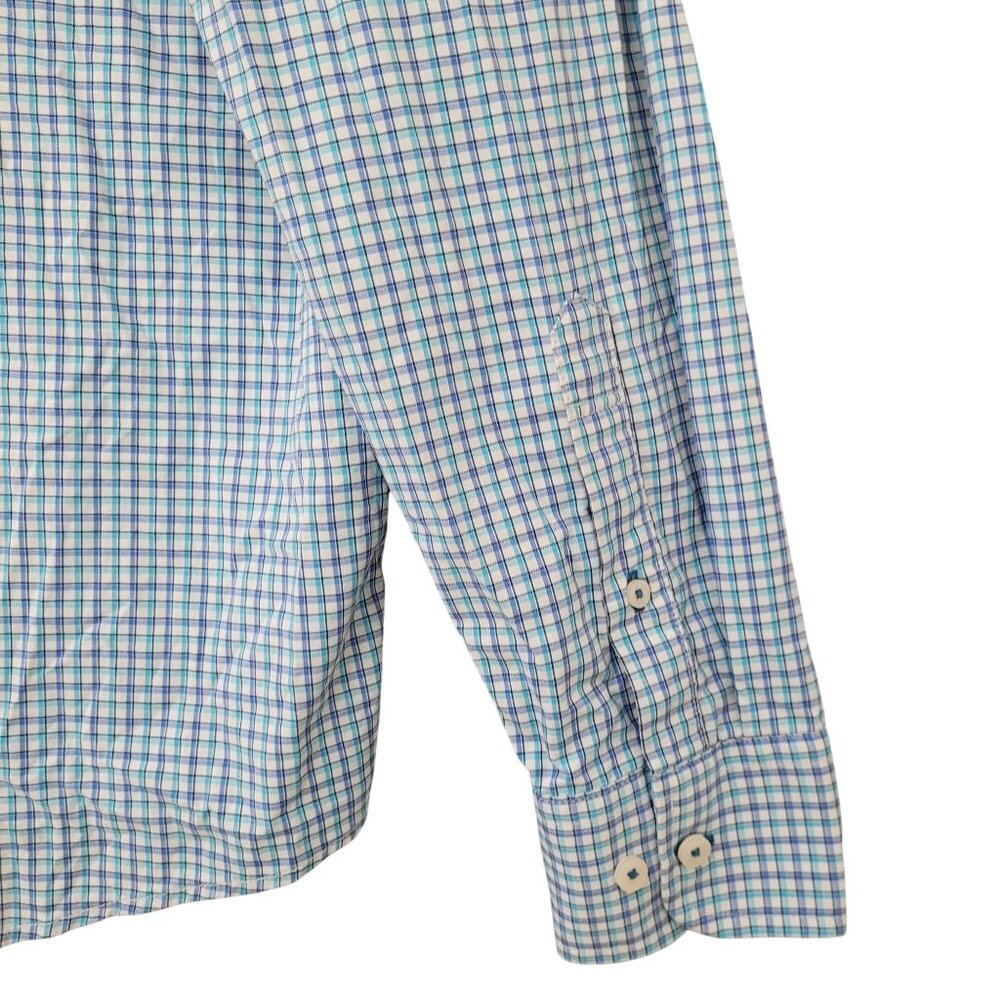 Untuckit Lopez-Perf Tea Plaid Button Down Shirt Mens Size XL Regular Fit - Picture 5 of 9